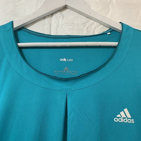 Adidas Adipure Formotion Women’s Cap Sleeve Activewear Top Size XL Turquoise - Picture 4 of 8